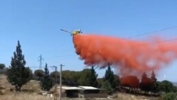 Yangına bir helikopter ve iki yangın söndürme uçağı ile müdahale edildi