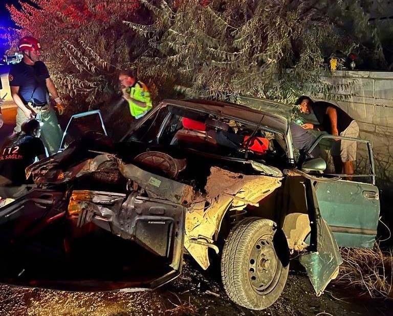 BALIKESİR'DE OTOMOBİL YOL KENARINDAKİ AĞAÇLARA ÇARPTI: 6 YARALI