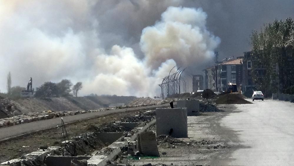 10 dönüm arazi yandı