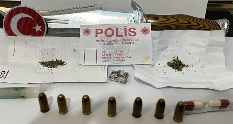 Psikopat eski koca suç malzemeleri ile yakalandı