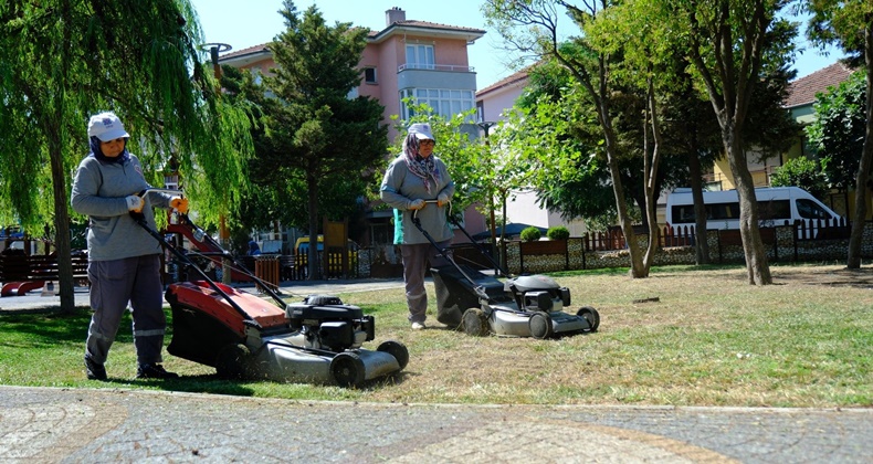 Altıeylül'de parklara bahar bakımı (1)