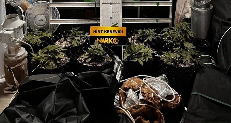 Ev görünümlü uyuşturucu imalathanesine operasyon