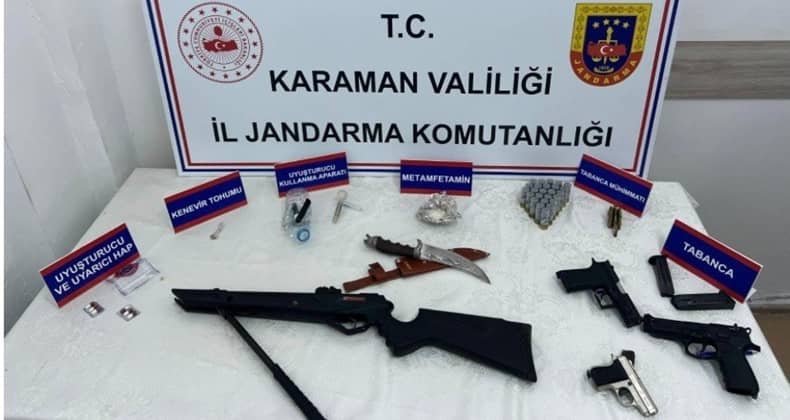 Karaman'da Uyuşturucu ve Ruhsatsız Silah Operasyonu