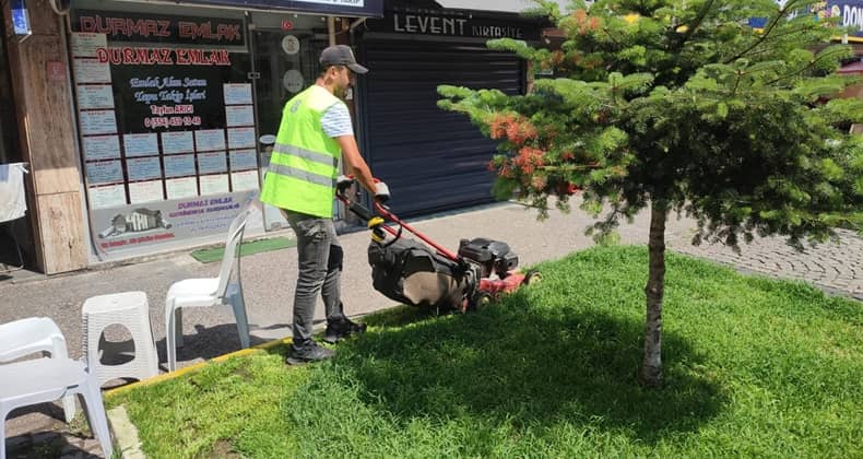Parklarda Çim Temizleme Çalışmaları Sürüyor