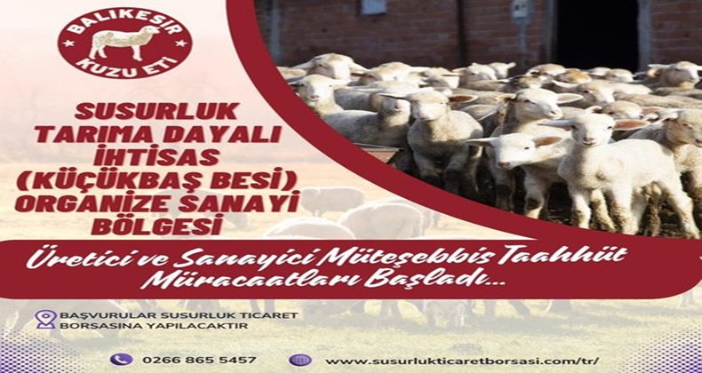 Susurluk Küçükbaş Besi OSB İçin Müracaatlar Başladı