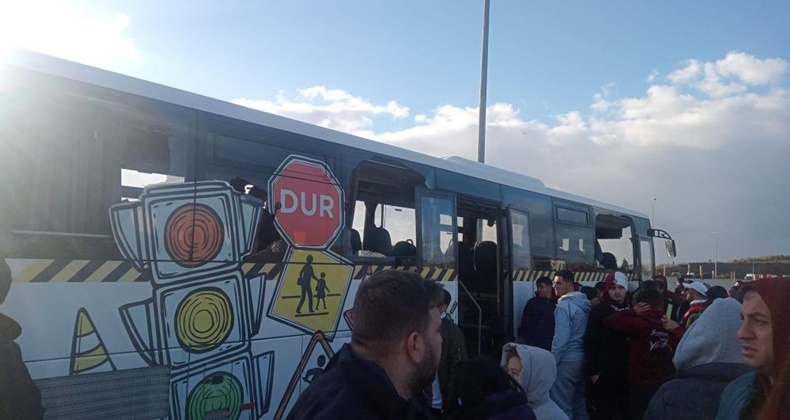 Göztepeli ve Bandırmasporlu taraftarlar dinlenme tesisinde bir birine girdi