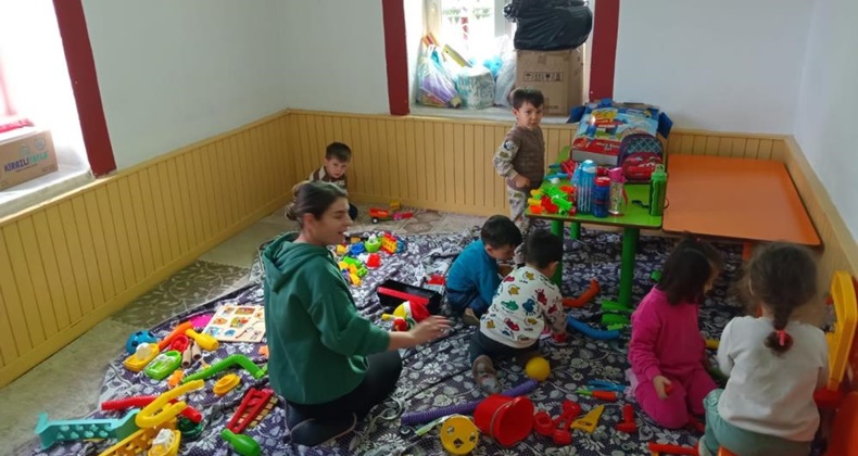 Kayalar köy halkının seferber olduğu kreş açıldı