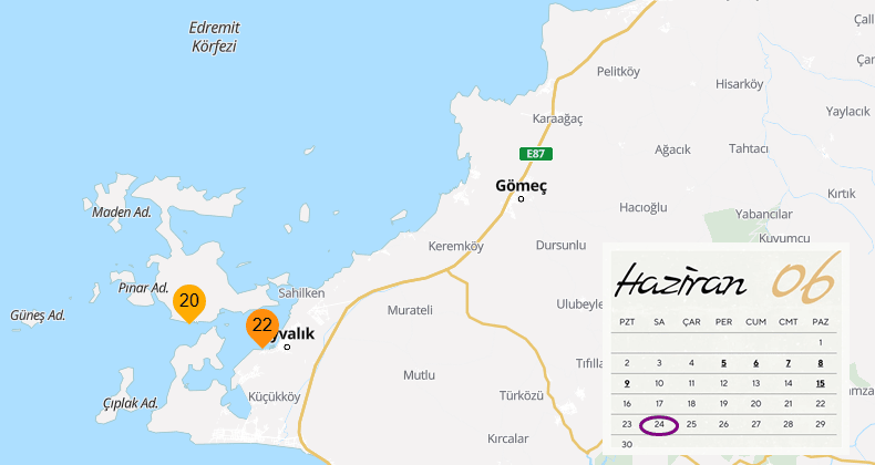Ayvalık’ta deniz suyu sıcaklığı 20 dereceye düştü