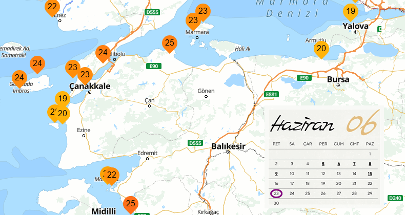 Balıkesir’de Serin Yaz Deniz Suları 22 Derecede