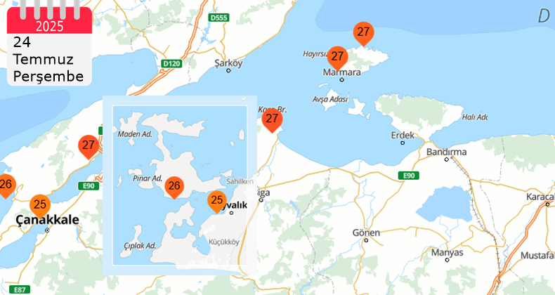 Balıkesir’de deniz suyu sıcaklıkları 27 derecenin altına düştü