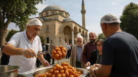 Balıkesir’de Devam Eden Güzel Gelenek: Cami Önlerinde Lokma Dökülüyor