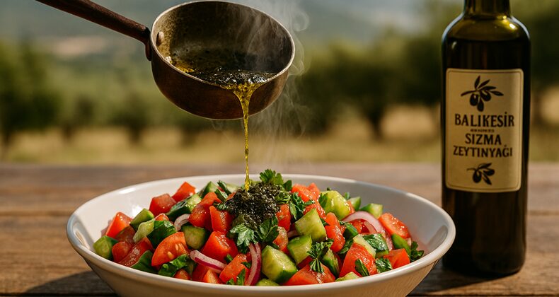 Balıkesir’in Gizli Lezzet Sırrı Çoban Salatasına Kızgın Yağ Şoku!