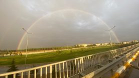Balıkesir’de Yağmur Sonrası Gökkuşağı Görsel Şölen Sundu