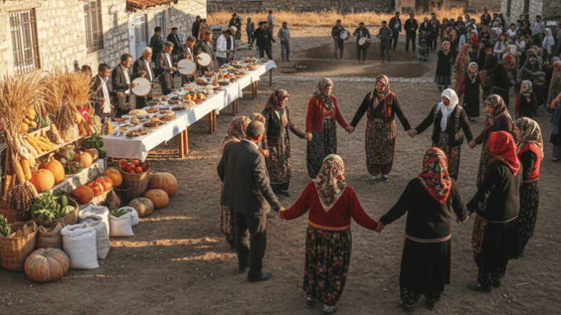Kırsalda Ekim Şenliği Çiftçiler Hasat Sonu Kültürünü Yaşatıyor