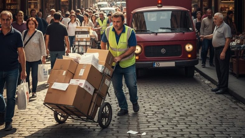 Balıkesir Çarşıda Kargocuların Dağıtım Çilesi
