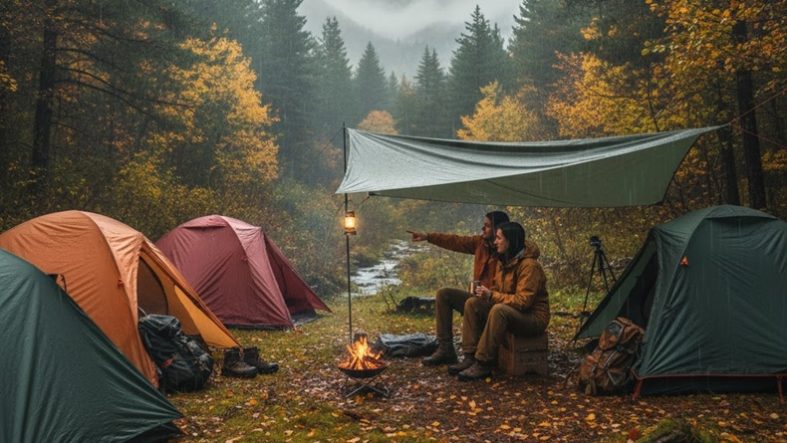 Balıkesir’de Kampçılar Yağmur ve Sonbaharın Tadını Çıkarıyor