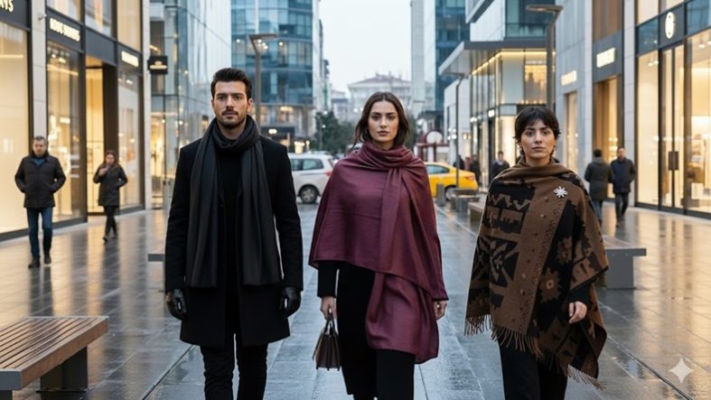 Balıkesir’de Şal Modası Geri Döndü Serinleyen Havalar Sonbahar-Kış Trendlerini Belirledi