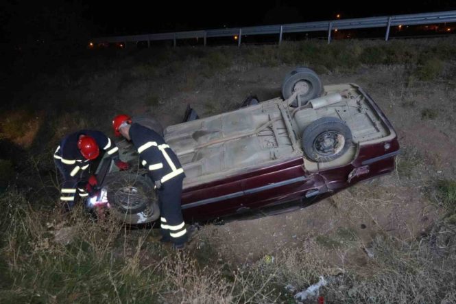 Kırıkkale’de otomobil takla attı: 1 yaralı