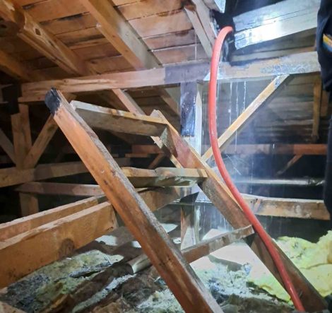 Menteşe TOKİ’de çatı yangını korkuttu