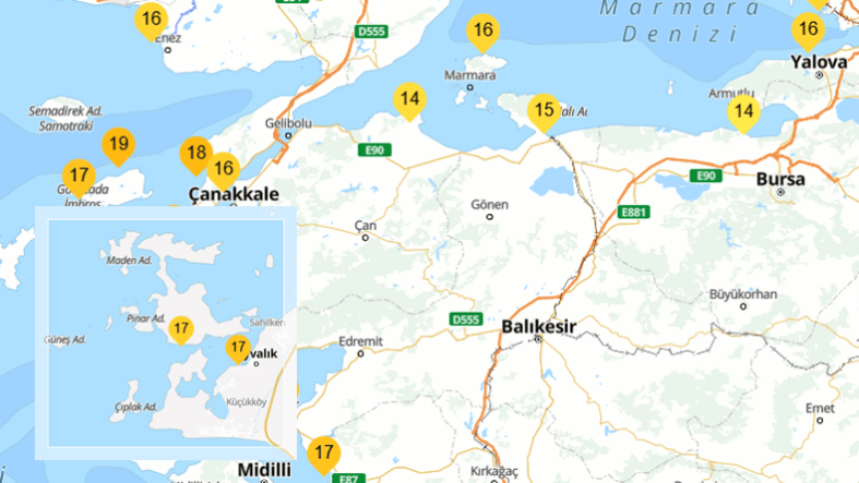 Balıkesir Sahillerinde Deniz Suyu Sıcaklığı Mevsim Normallerinin Üstünde