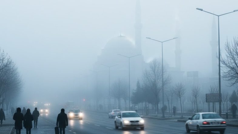 Balıkesir’de Kış Aylarının En Büyük Sorunu Sabah Saatlerinde Yoğun Sis Tablosu
