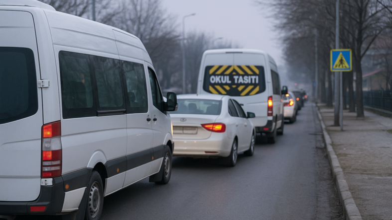 Balıkesir’de Kış Sabahlarında Artan Servis Yoğunluğu Okul Önlerinde Trafik Kilitleniyor