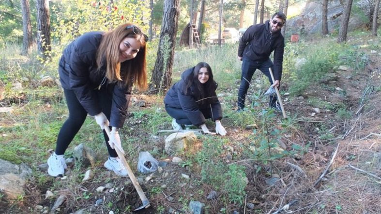 Kazdağlarında Bal Ormanına üniversiteli desteği