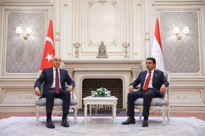 TBMM Başkanı Kurtulmuş, Tacikistan Ali Meclisi Milli Meclis Başkanı Emomali ile görüştü