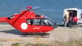 Avşa Adası'nda rahatsızlanan vatandaş ambulans helikopterle sevk edildi