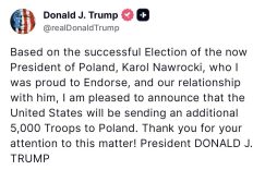 Trump: "Polonya’ya 5 bin ek asker göndereceğiz"