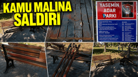 Altıeylül'de Parka Vandallık Banklar Kırıldı, Tabela Boyandı (2)