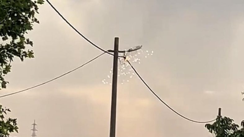 Bandırma'da elektrik hattında korku dolu anlar