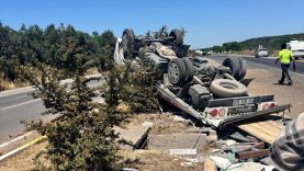 Gömeç’te Kaza Otomobil Takla Attı, Sürücü Kazayı Hafif Atlattı