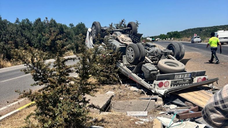Gömeç’te Kaza Otomobil Takla Attı, Sürücü Kazayı Hafif Atlattı