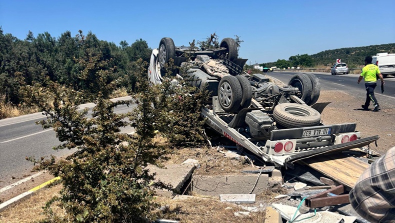 Gömeç’te Kaza: Araç Takla Attı, Sürücü Kazayı Hafif Atlattı