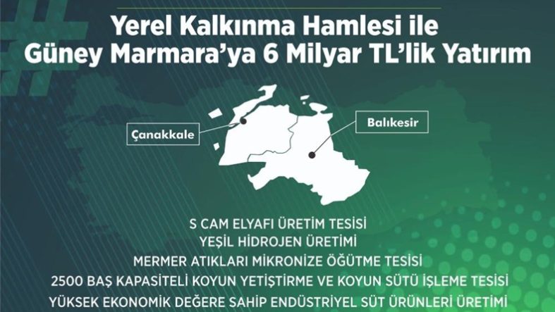 Yerel Kalkınma hamlesi ile Güney Marmara’ya 6 milyar TL’lik yatırım