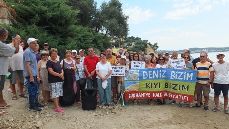 Balıkesir'de vatandaşlar kıyı işgaline tepki gösterdi