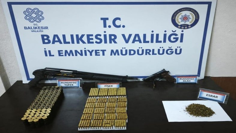 Erdek'te uyuşturucu ve silah operasyonu