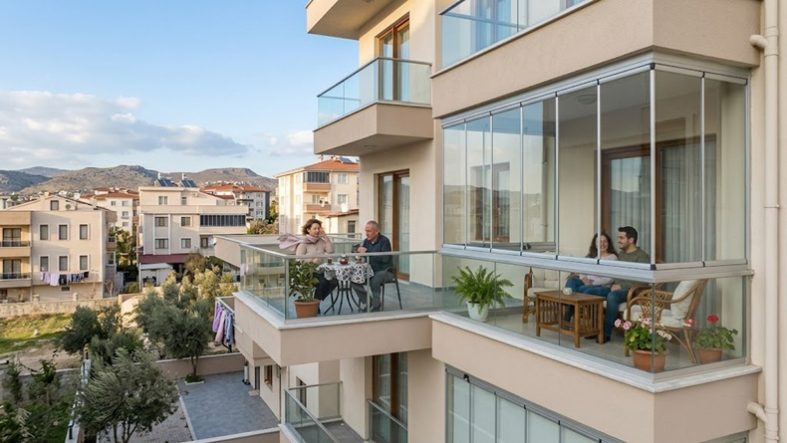 Balıkesir’de Rüzgar Balkon Kapattırıyor