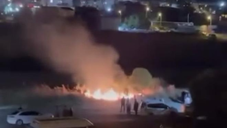 Balıkesir’de düğünde atılan havai fişek yangın çıkardı