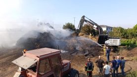 Gönen'de korkutan yangın 90 ton saman kül oldu