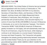ABD Başkanı Trump: "Venezuela ile dünya tarihinin en büyük petrol anlaşmasına vardık"
