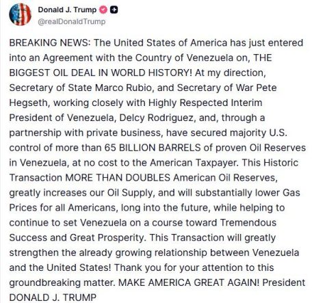 ABD Başkanı Trump: "Venezuela ile dünya tarihinin en büyük petrol anlaşmasına vardık"