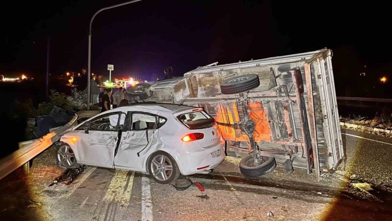 Otomobil ile kamyonet çarpıştı: 1 yaralı