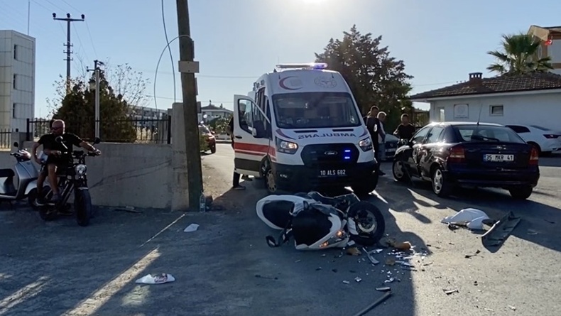 Ayvalık’ta yeni açılan tali yolda kaza: 1 yaralı