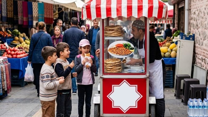 Balıkesir’de pazarların değişmeyen geleneği Çocukların elindeki lahmacun