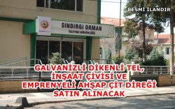 Sındırgı Orman İşletme Müdürlüğü Mal Alımı İhalesi
