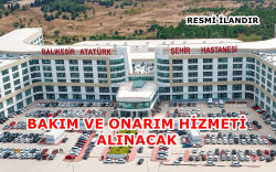 Balıkesir Atatürk Şehir Hastanesi Asansör Bakım ve Onarım Hizmeti Alınacak